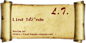 Lind Tünde névjegykártya